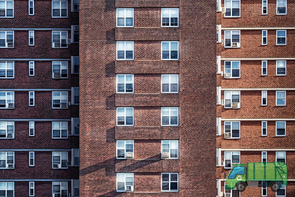 A high-rise block of flats